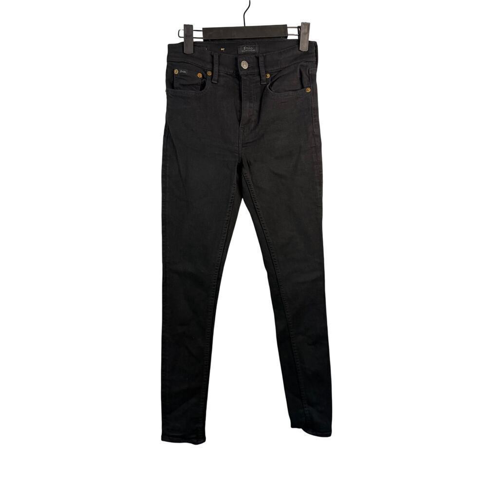 Polo Ralph Lauren Womens Black Mid Rise Skinny Jeans Size 26R